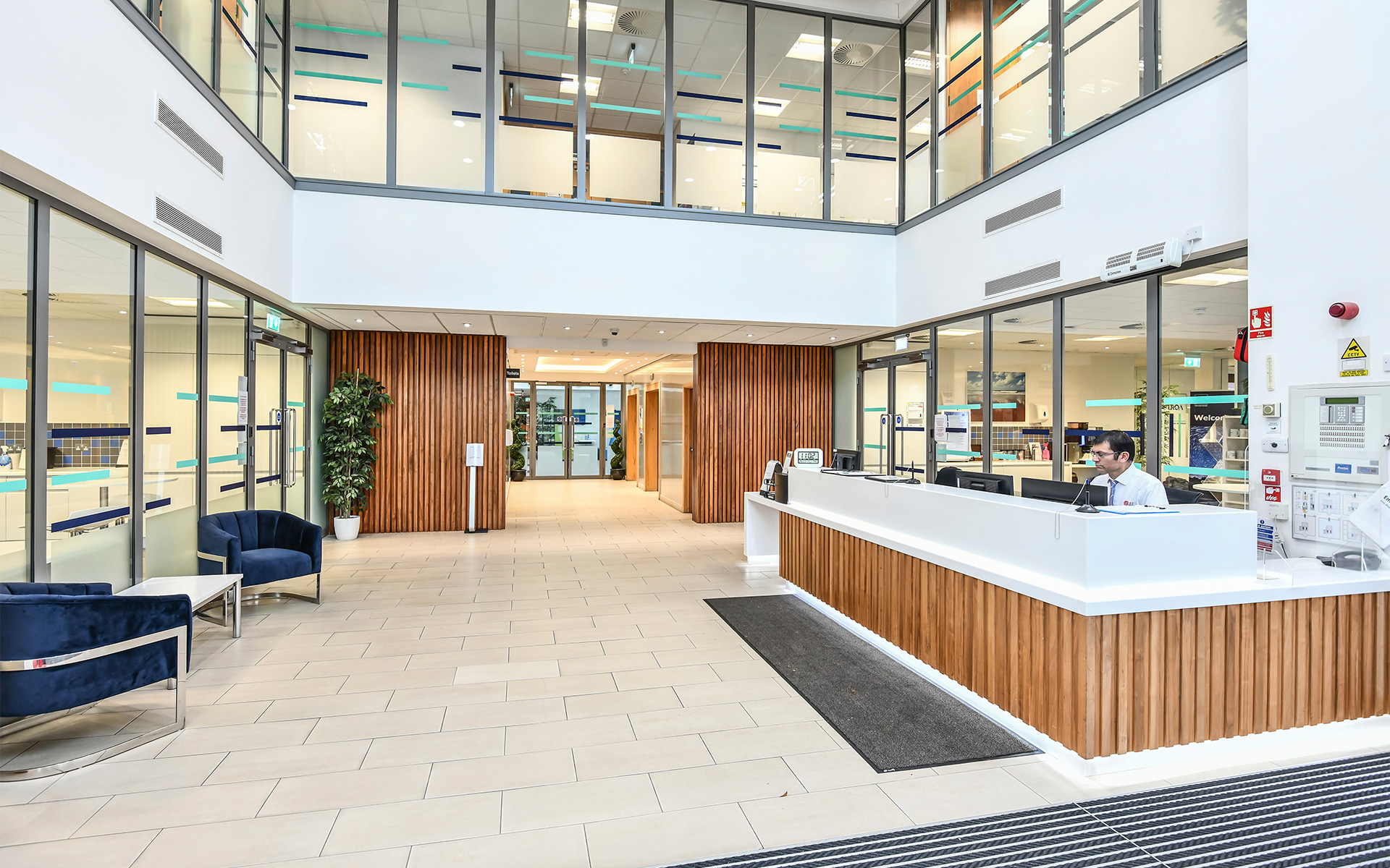 Reception and entrance area at One Trinity Park.